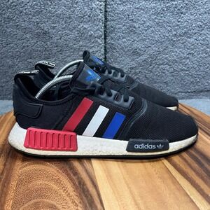 Adidas NMD R1 Red White Blue Stripes Black Running Shoes Sneakers NO INSOLE Mens
